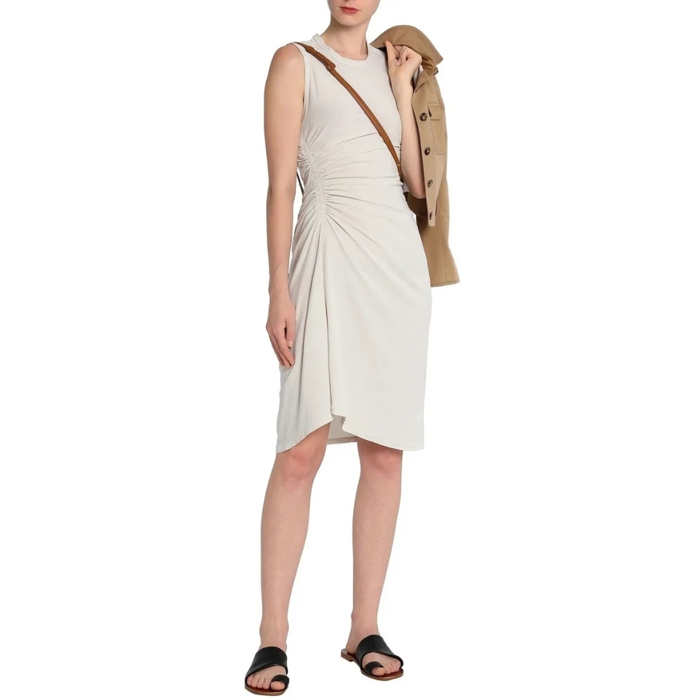 James Perse Spiral Shirred Dress, Size 3 (L)
